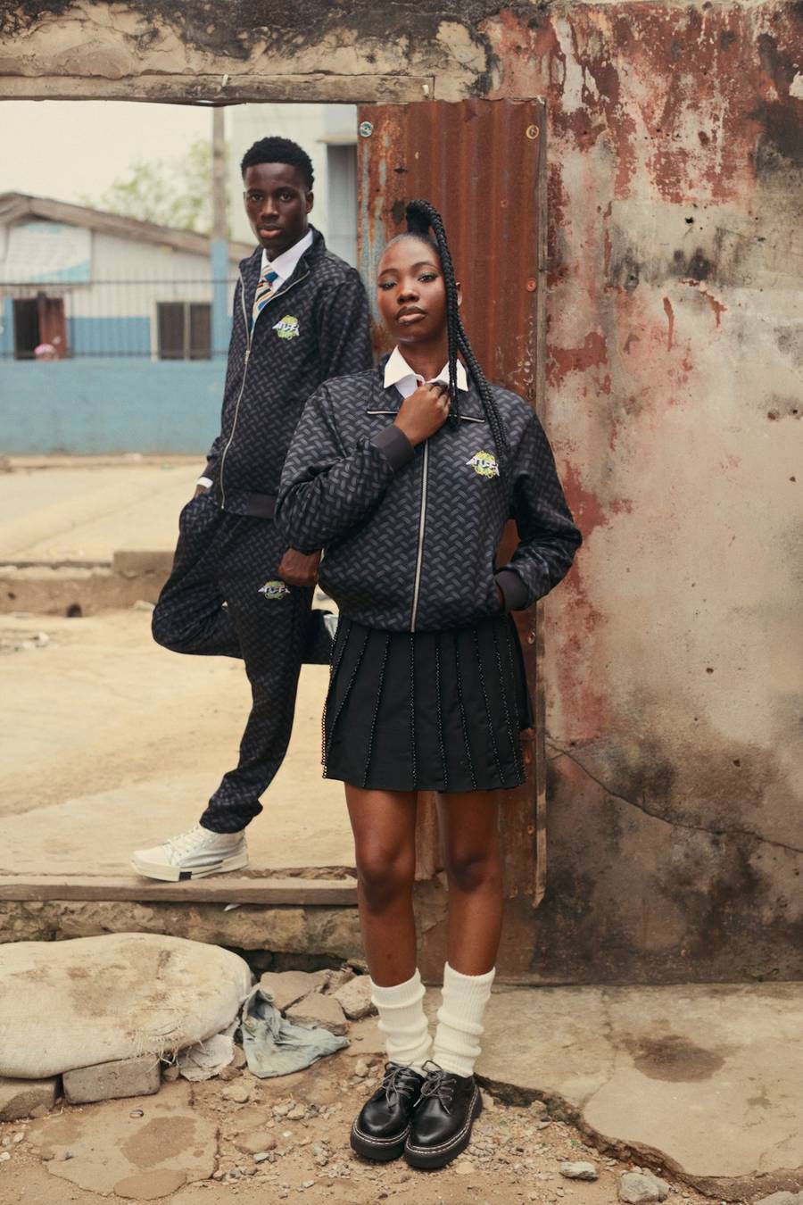 Two high school learners in uniform